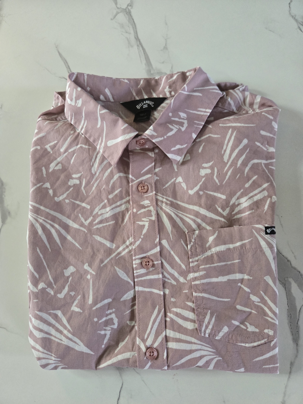 Billabong Pink Printed Short-Sleeve Shirt
